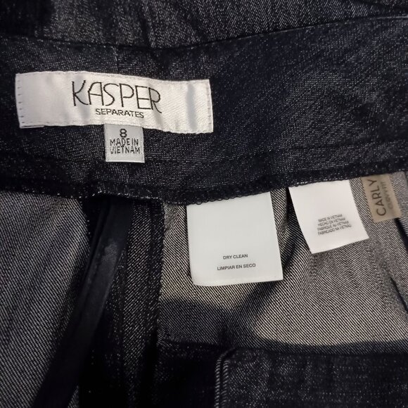 Kasper Carly Curvy Fit Pants Size 8 NWT Denim Blue Straight Leg Career $99 - Picture 11 of 11